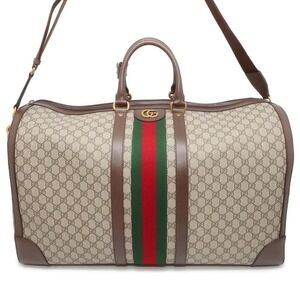 Gucci Boston Bag GG Supreme Canvas Web Shoulder Travel